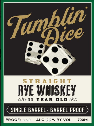 Tumblin' Dice 11 Year Old Straight Rye Whiskey - Main Street Liquor