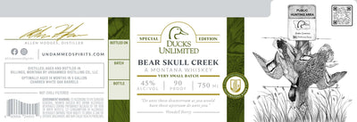 Undammed Bear Skull Creek Montana Whiskey Ducks Unlimited Edition - Main Street Liquor