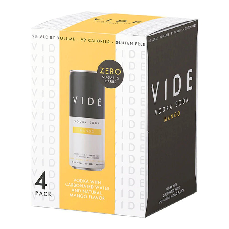 VIDE Mango Vodka Soda 4PK - Main Street Liquor