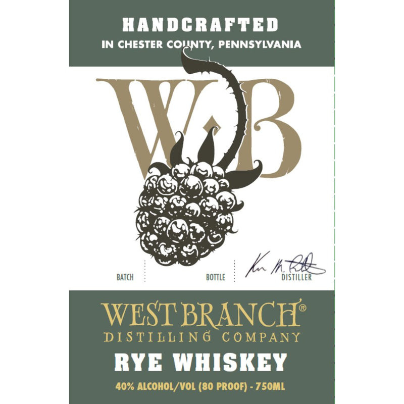 West Branch Distilling Rye Whiskey - Main Street Liquor
