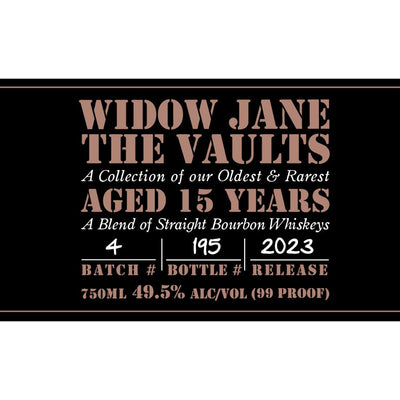 Widow Jane The Vaults 15 Year Old 2023 Release - Main Street Liquor