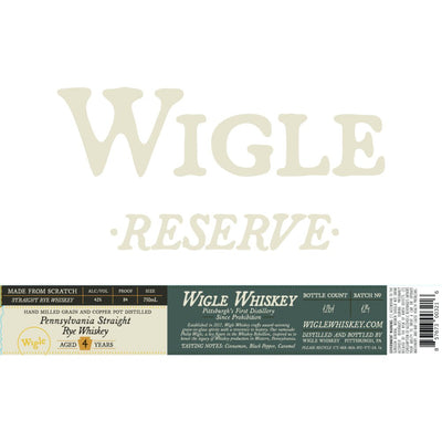 Wigle Reserve Pennsylvania Straight Rye - Main Street Liquor