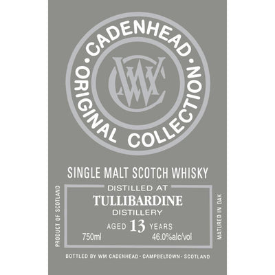 WM Cadenhead Original Collection 13 Year Old Tullibardine Distillery - Main Street Liquor