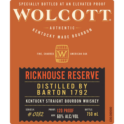 Wolcott Rickhouse Reserve Kentucky Straight Bourbon - Main Street Liquor