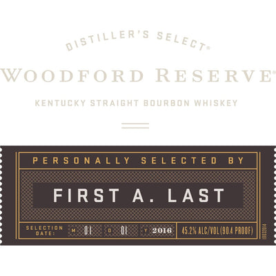 Woodford Reserve Distiller’s Select Personal Selection Bourbon - Main Street Liquor