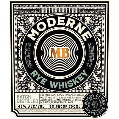 Woody Creek Distillers Moderne Rye Whiskey By William H. Macy - Main Street Liquor