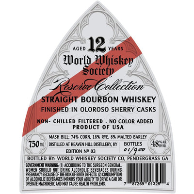 World Whiskey Society Reserve Collection 12 Year Bourbon Finished in Oloroso Sherry Casks - Main Street Liquor