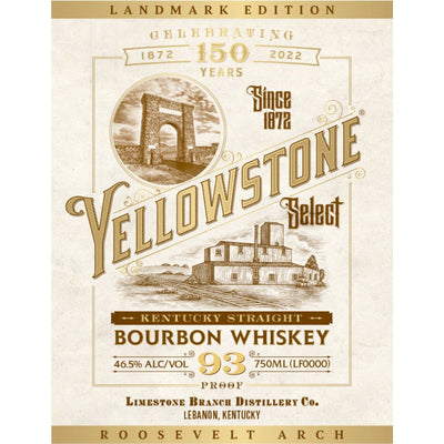 Yellowstone Select Landmark Edition Bourbon Roosevelt Arch - Main Street Liquor