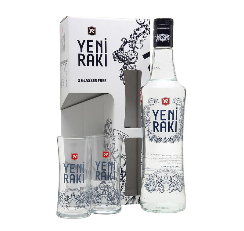 Yeni Raki 2 Glasses Free Gift Set Arak Gift Set - Main Street Liquor